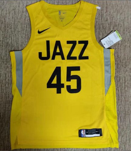 45 Mitchell Utah Jazz 2022-23 Icon Edition Yellow Jersey player version